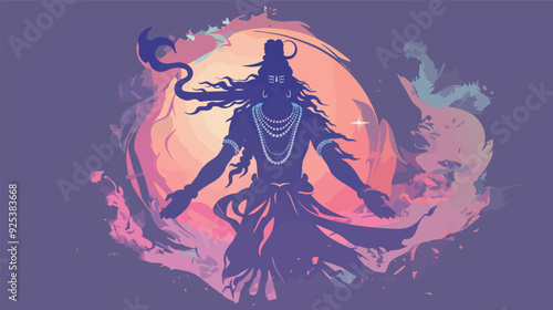 Lord Shiva Hindu God Silhouette Artistic Illustration Spirituality Religion India Hinduism Deity Mahadev Mahakal Divine Meditation Yoga Watercolor Background Transparent Background