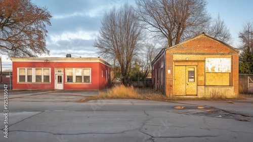 A vibrant community center contrasts starkly with a neglected building, showing the impact of support vs. neglect.