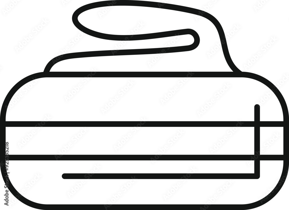 Minimalist vector illustration of a curling stone, ideal for representing the sport of curling Minimalist vector illustration of a curling stone, ideal for representing the sport of curling