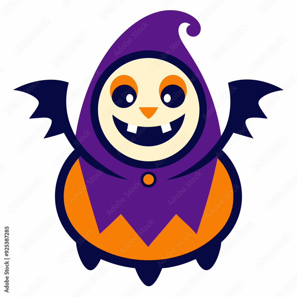Fototapeta premium Featuring classic Halloween elements cartoon mascot logo design for Halloween vector art