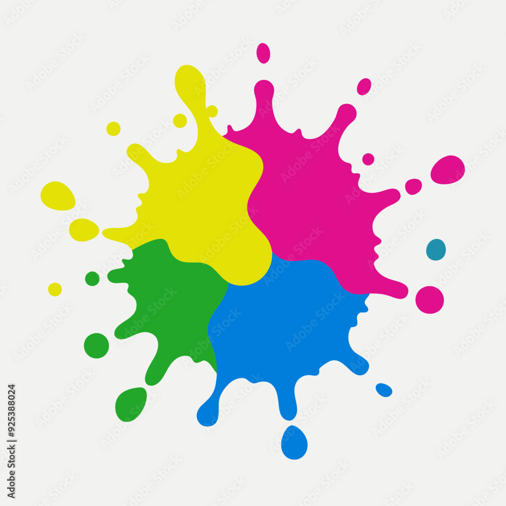 Paint splatter pink ,green ,blue ,yellow art vector illustration Paint splatter pink ,green ,blue ,yellow art vector illustration