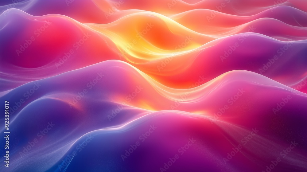 Colorful abstract waves of light flowing gently in a soft gradient at dusk Colorful abstract waves of light flowing gently in a soft gradient at dusk