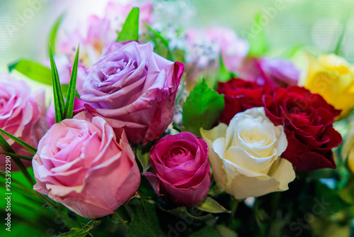 Elegant Bouquet of Roses in Various Shades Arranged Beautifully