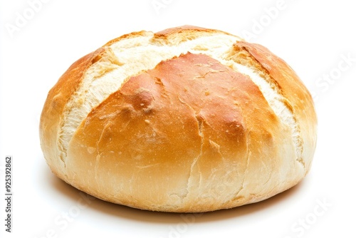 Round white bread isolated , ai