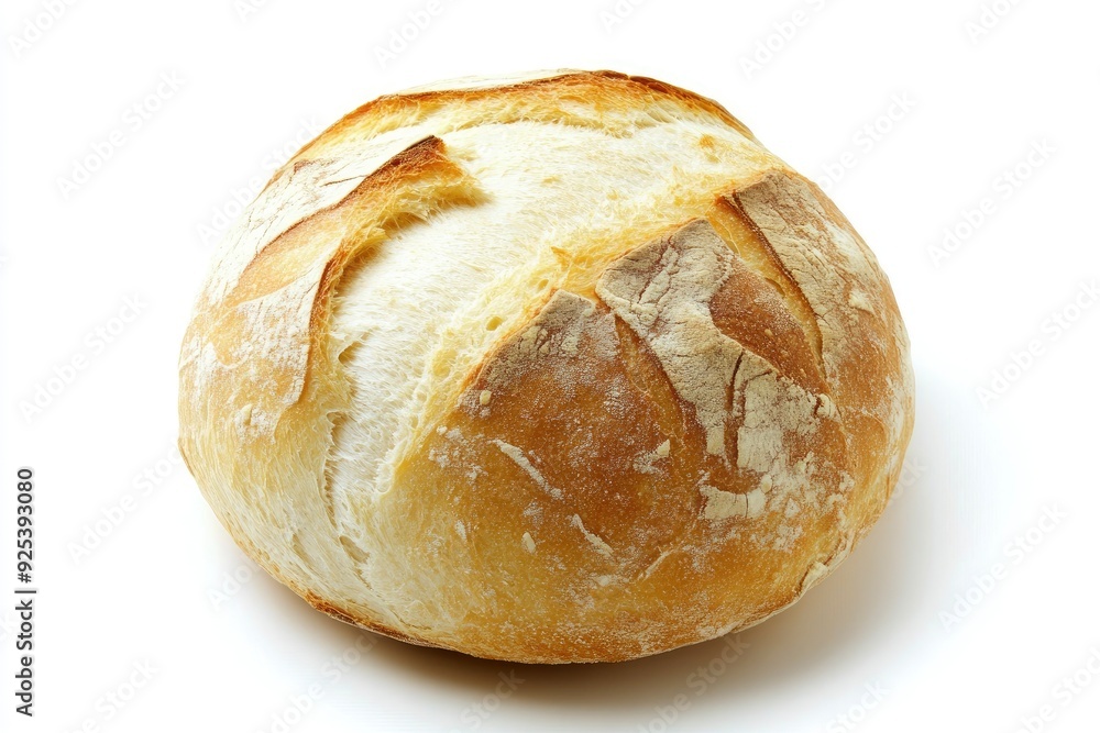 Round white bread isolated , ai Round white bread isolated , ai