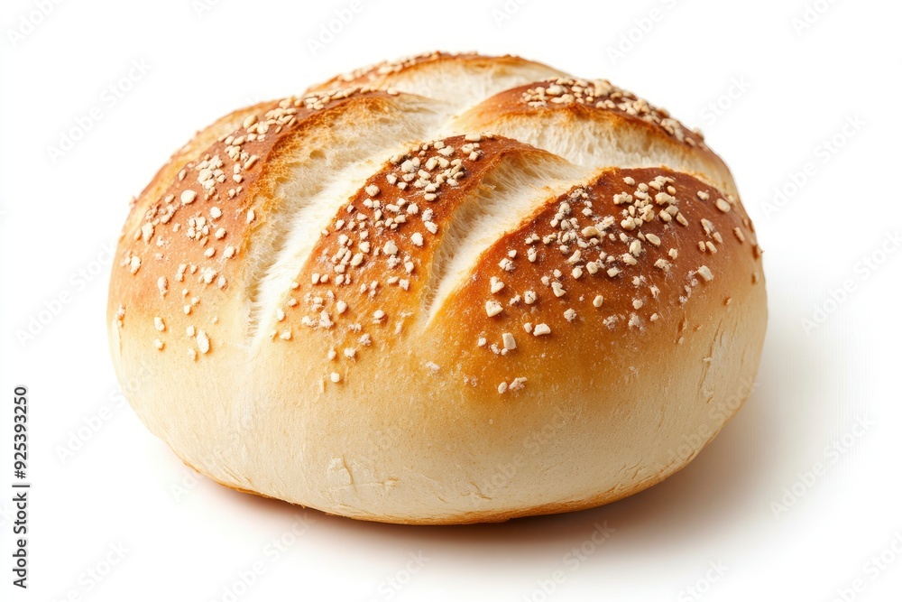 Round white bread isolated , ai Round white bread isolated , ai