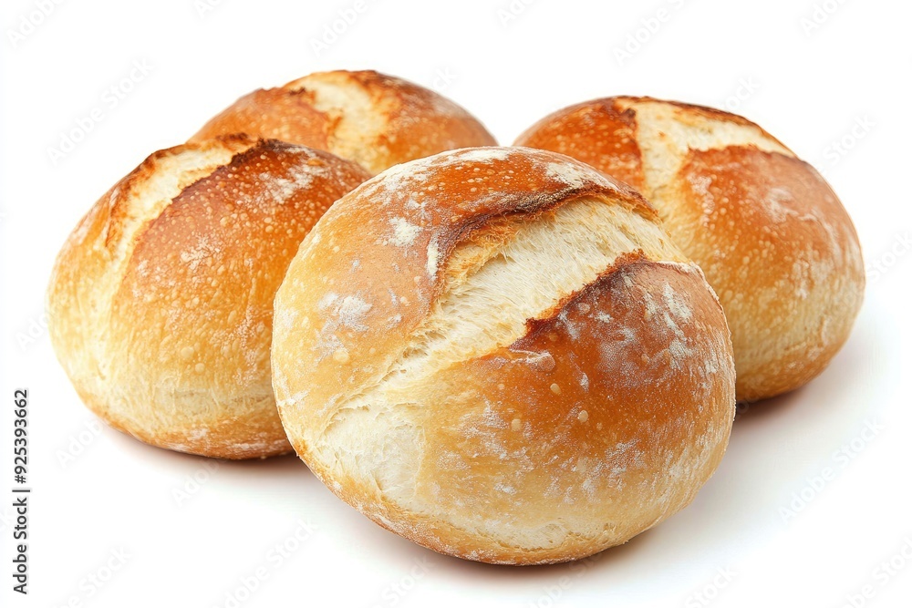 Round white bread isolated , ai Round white bread isolated , ai