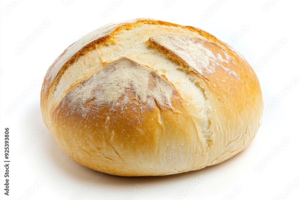 Round white bread isolated , ai Round white bread isolated , ai