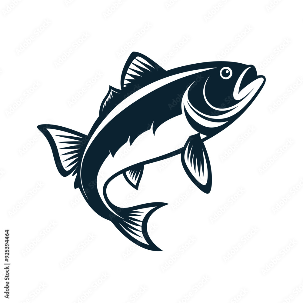 Bass fish vector isolated illustration design Bass fish vector isolated illustration design