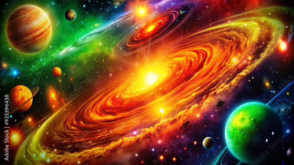 Obraz premium Space background, space with stars and galaxies, AI generation