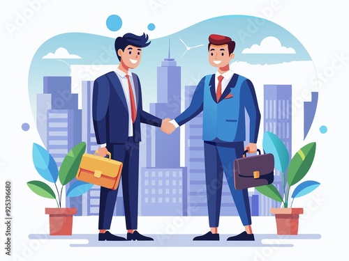 Professional Business Handshake Vector Illustration for Corporate Success