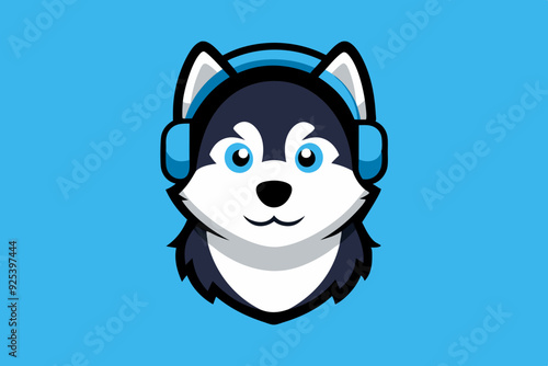 Siberian husky dog trendy and stylish mascot cart vector art illustration