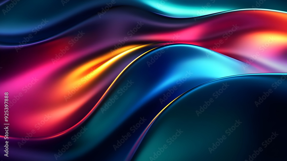 Fototapeta premium A vibrant, flowing abstract design with colorful waves and gradients.