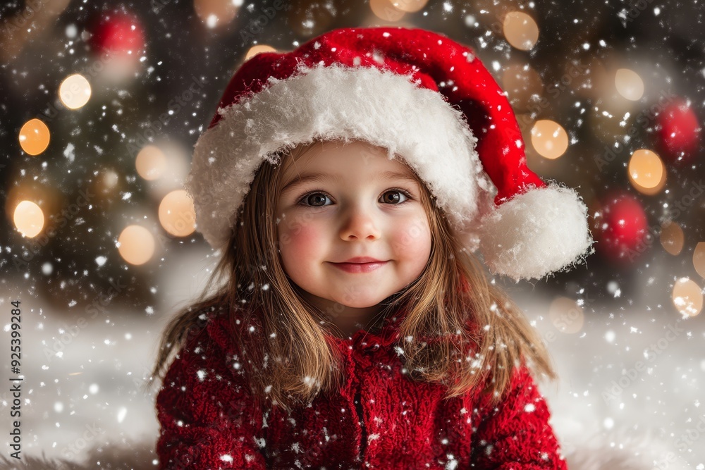 A young child with gentle eyes wears a Santa hat, looking directly at the camera with a soft smile. The simple, neutral background makes the festive red hat the focal point. A young child with gentle eyes wears a Santa hat, looking directly at the camera with a soft smile. The simple, neutral background makes the festive red hat the focal point.