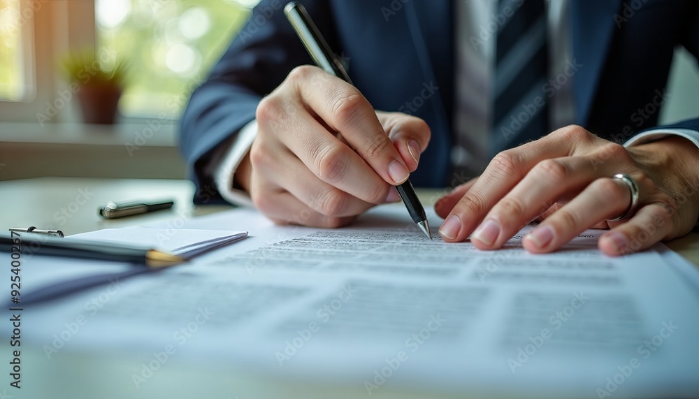 Close-up of business man signing contract. Businesswoman signing document. Close-up of business man signing contract. Businesswoman signing document.