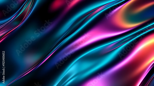 A vibrant, flowing abstract design with luminous colors and smooth textures.