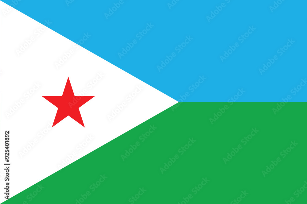 National flag of Djibouti. Djibouti flag. Vector illustration. National flag of Djibouti. Djibouti flag. Vector illustration.
