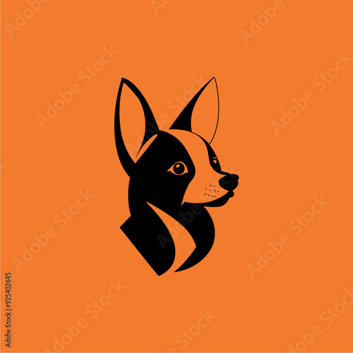 Modern abstract dog vector logo