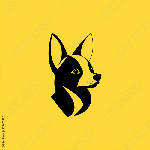 Modern abstract dog vector logo