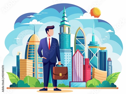 Modern Business Travel Vector Illustration for Corporate Mobility