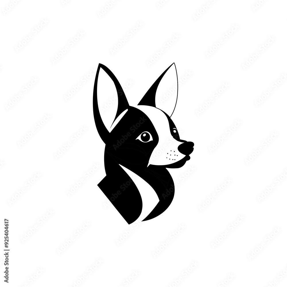 Modern abstract dog vector logo