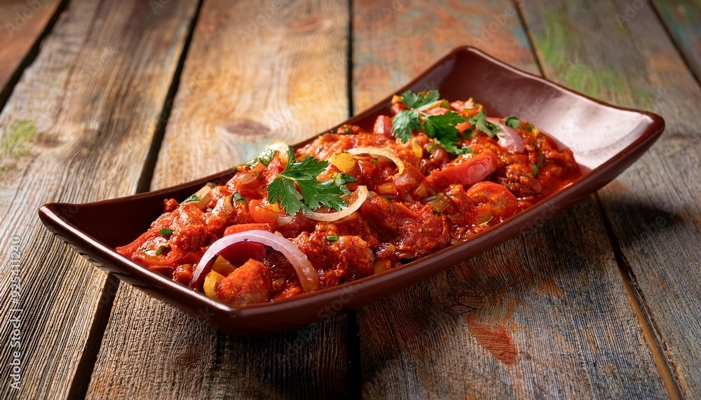 Turkish Food Ezme A spicy starter made from tomatoes, onions, peppers and herbs Turkish Food Ezme A spicy starter made from tomatoes, onions, peppers and herbs