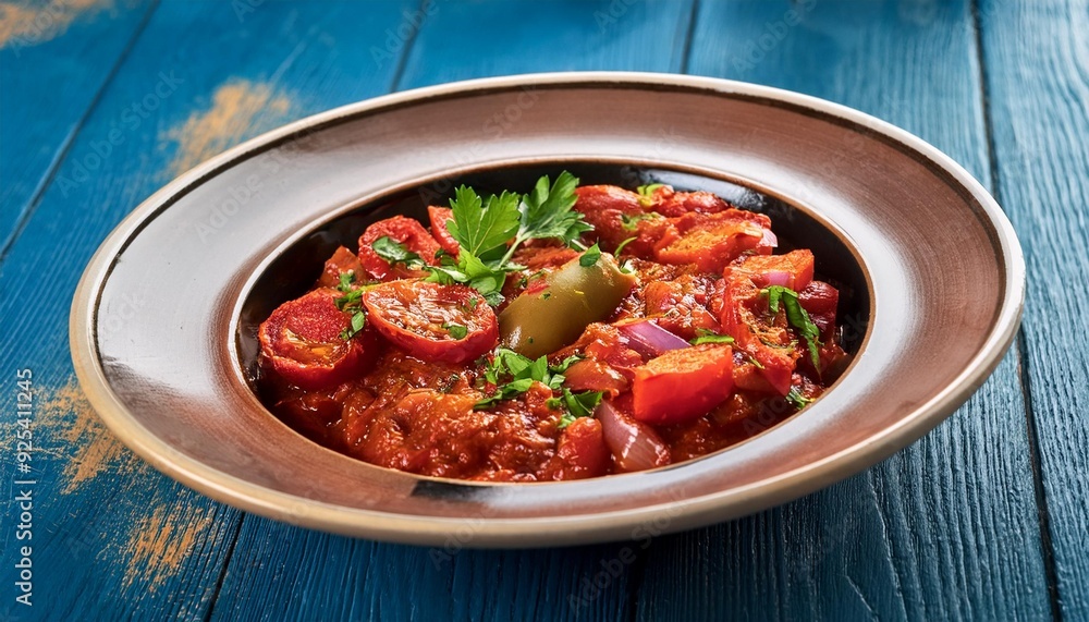 Turkish Food Ezme A spicy starter made from tomatoes, onions, peppers and herbs Turkish Food Ezme A spicy starter made from tomatoes, onions, peppers and herbs