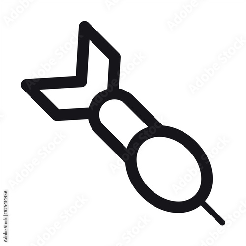 Dart, Target, Sport, Pixel Perfect, Outline Icon.Darts icon on transparent background