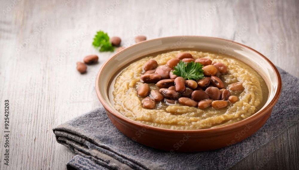 Turkish Food Fava Porridge made from dried beans, often eaten as a side dish to meat dishes. Turkish Food Fava Porridge made from dried beans, often eaten as a side dish to meat dishes.