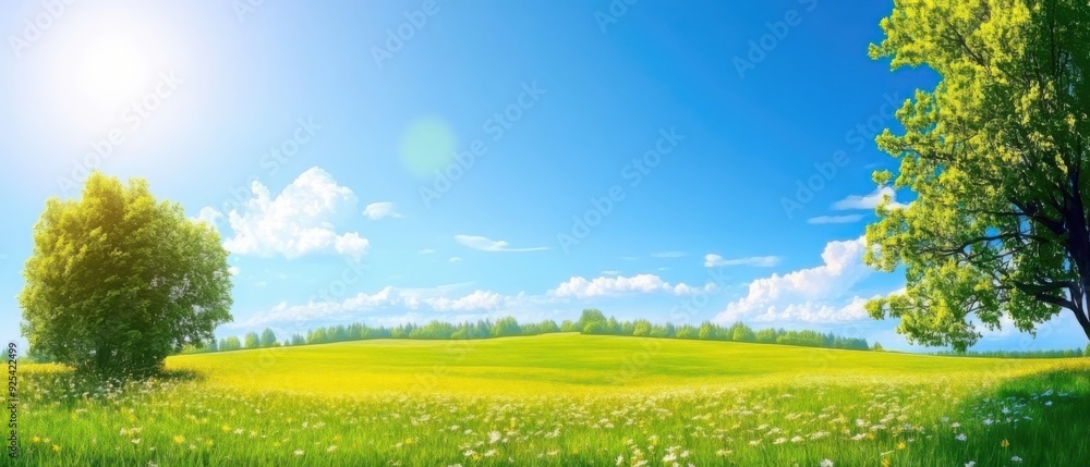 Fototapeta premium Sunny Meadow Landscape