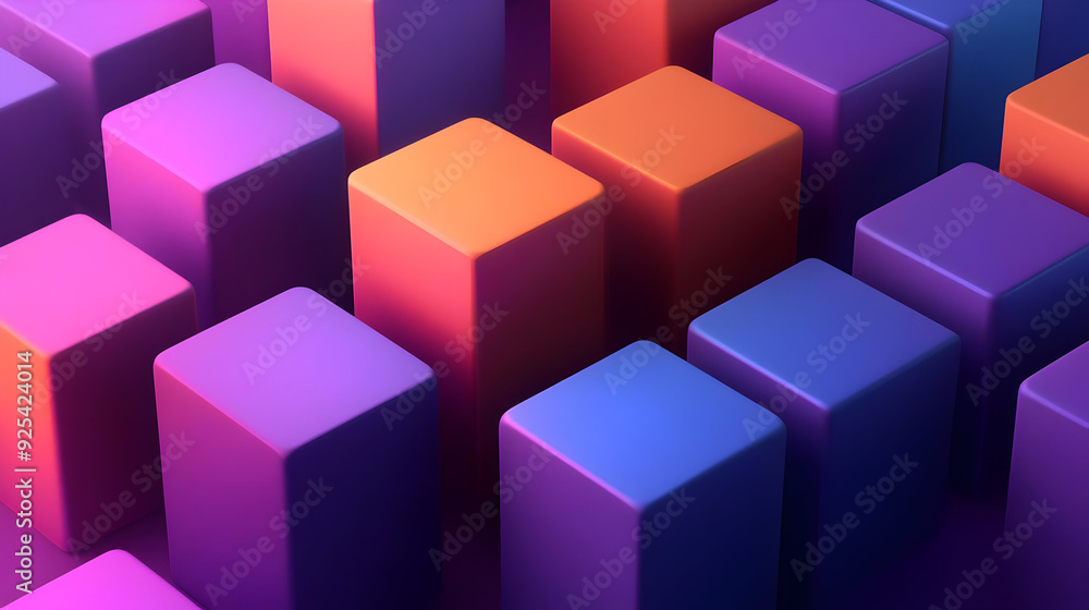 Abstract background of colorful 3D cubes. Abstract background of colorful 3D cubes.