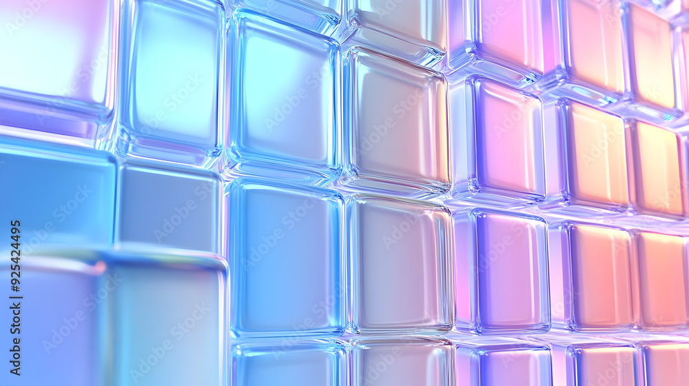 Abstract background of iridescent glass cubes. Abstract background of iridescent glass cubes.