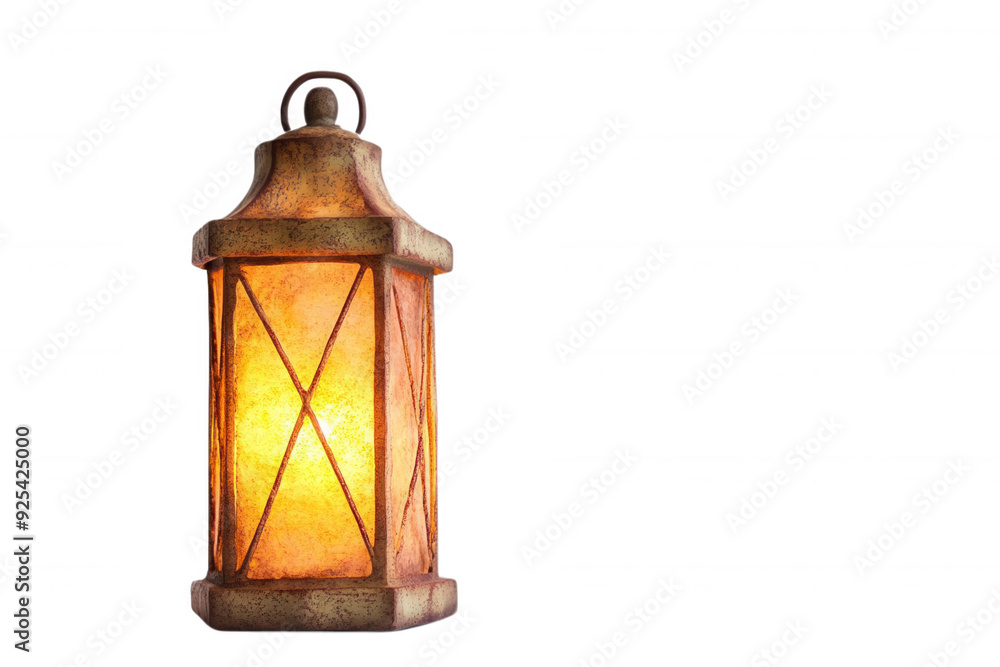 An antique lantern emitting a warm glow, transparent background An antique lantern emitting a warm glow, transparent background