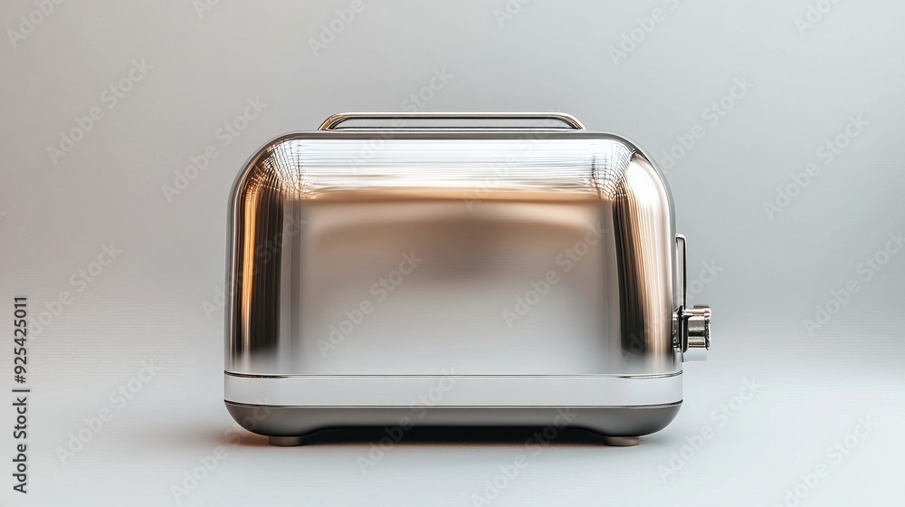 A shiny metallic toaster presented in a 3D realistic vector illustration, isolated on white background A shiny metallic toaster presented in a 3D realistic vector illustration, isolated on white background