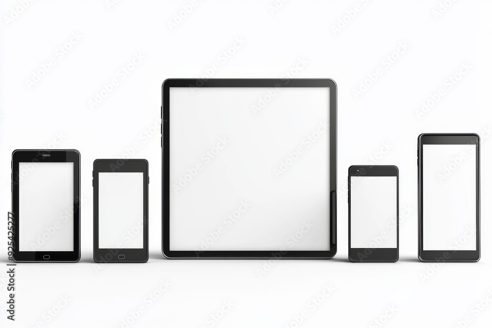 Multiple responsive screen and mobile devices mockup created with Generative AI Multiple responsive screen and mobile devices mockup created with Generative AI