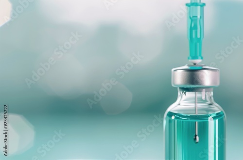 Syringe Preparing Vaccine for Injection Against Background of Blurred Lights