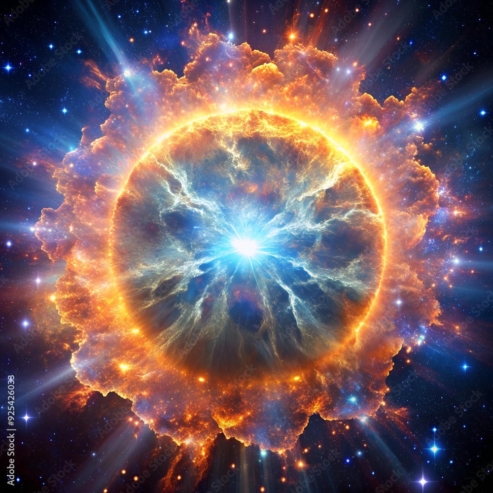 Fototapeta premium A detailed visualization of a supernova explosion in deep space