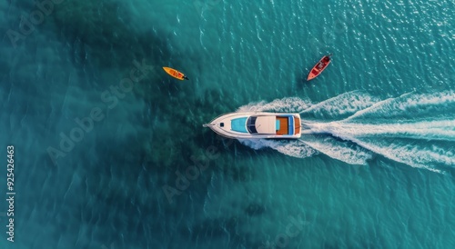 Two Boats Navigating Clear Blue Water Near Coastal Region