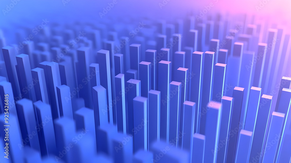 Abstract background with many blue vertical bars in a 3D perspective. Abstract background with many blue vertical bars in a 3D perspective.
