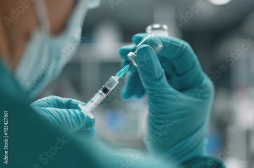 Medical Professional Preparing Vaccine in Laboratory Setting