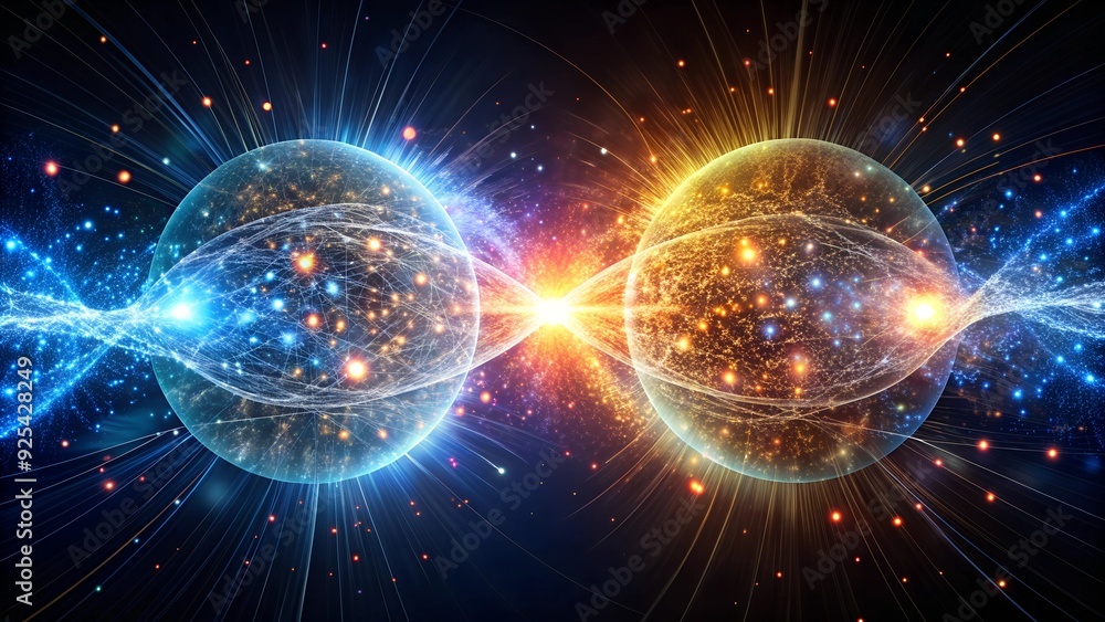 Fototapeta premium A detailed visualization of quantum entanglement