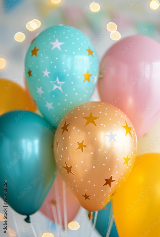 Colorful Balloons and Stars at a Celebration Colorful Balloons and Stars at a Celebration