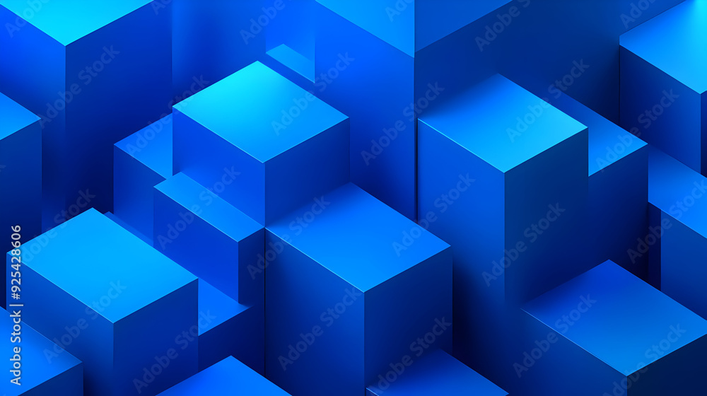 Abstract blue 3D cubes background. Abstract blue 3D cubes background.