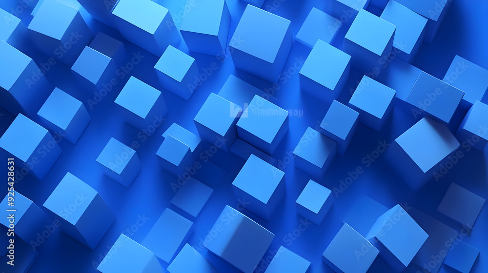 Abstract blue 3D cubes background. Abstract blue 3D cubes background.