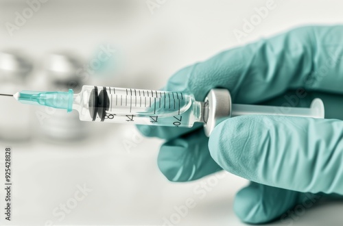 Medical Professional Preparing Vaccine Injection in Laboratory Setting