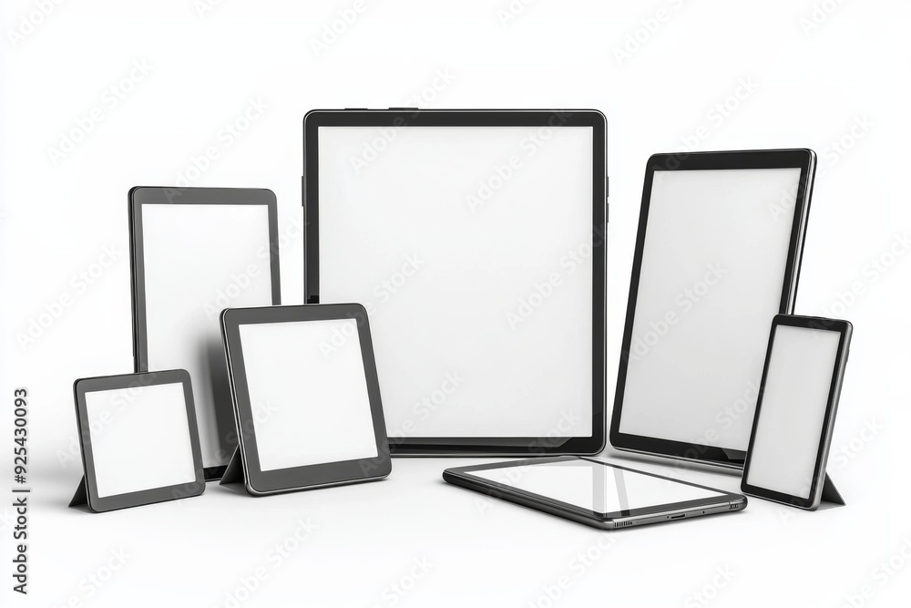 Multiple responsive screen and mobile devices mockup created with Generative AI Multiple responsive screen and mobile devices mockup created with Generative AI