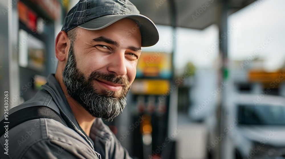 A man with a grey beard smiles at the camera while wearing a baseball cap. A man with a grey beard smiles at the camera while wearing a baseball cap.