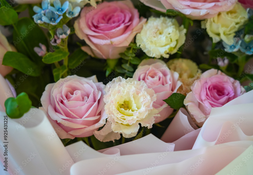 fresh colorful roses in a bouquet as background fresh colorful roses in a bouquet as background