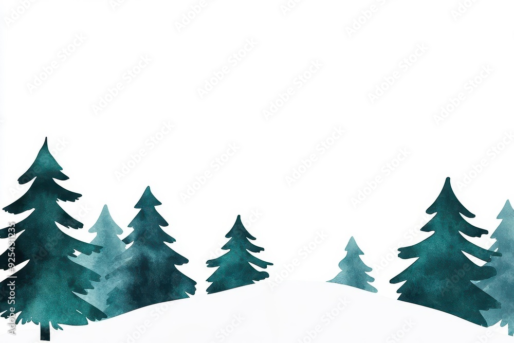 Obraz premium Christmas snowstorm flat design side view Christmas theme watercolor Complementary Color Scheme