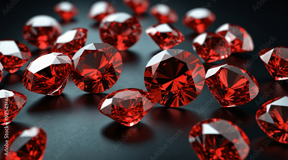a close-up of a bunch of red gemstones. They look like rubies. a close-up of a bunch of red gemstones. They look like rubies.